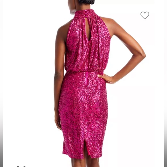 Eliza J hot pink sequined cocktail dress - Picture 3 of 7